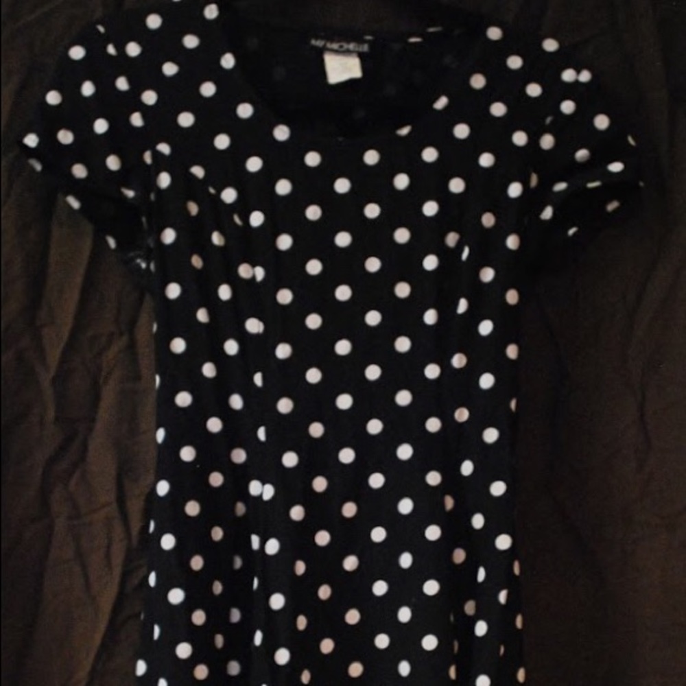 Polka dot dress with corset back tie
